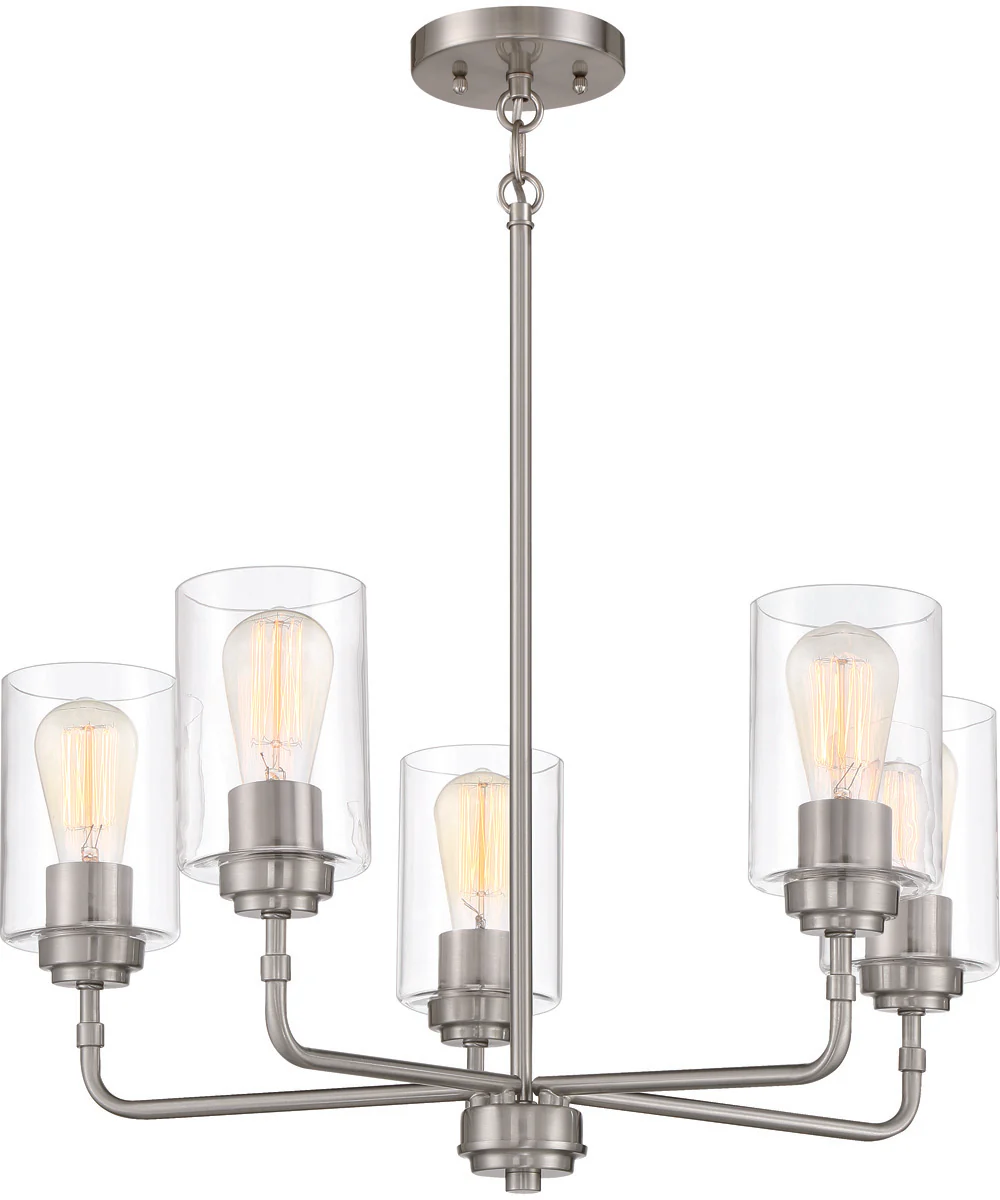 Stowe 5-Light Chandelier Brushed Polished Nickel - Image 2