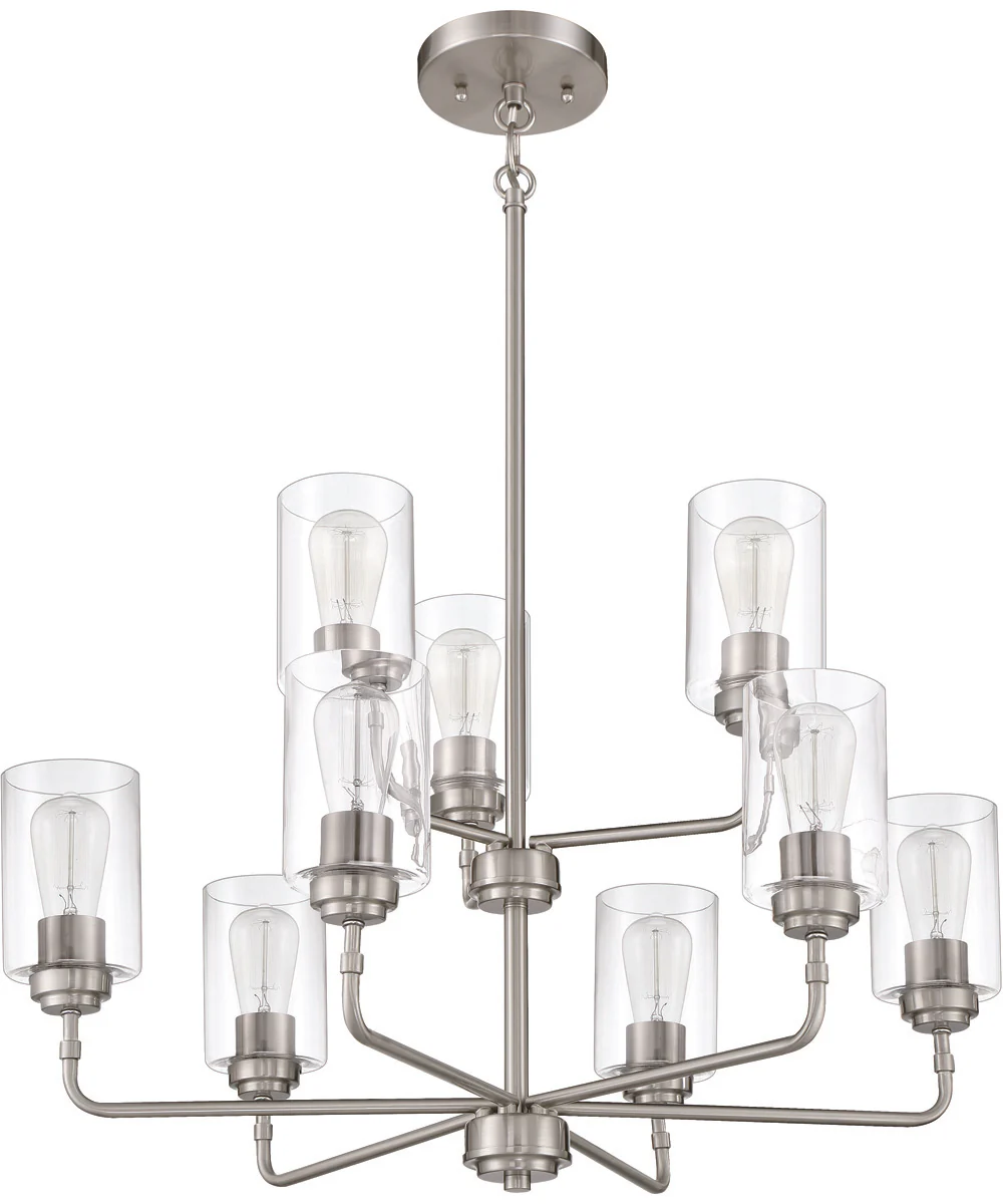 Stowe 9-Light Chandelier Brushed Polished Nickel - Image 3