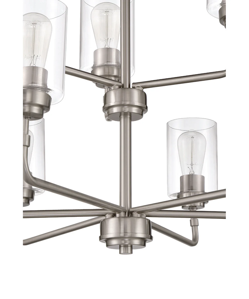 Stowe 9-Light Chandelier Brushed Polished Nickel - Image 5