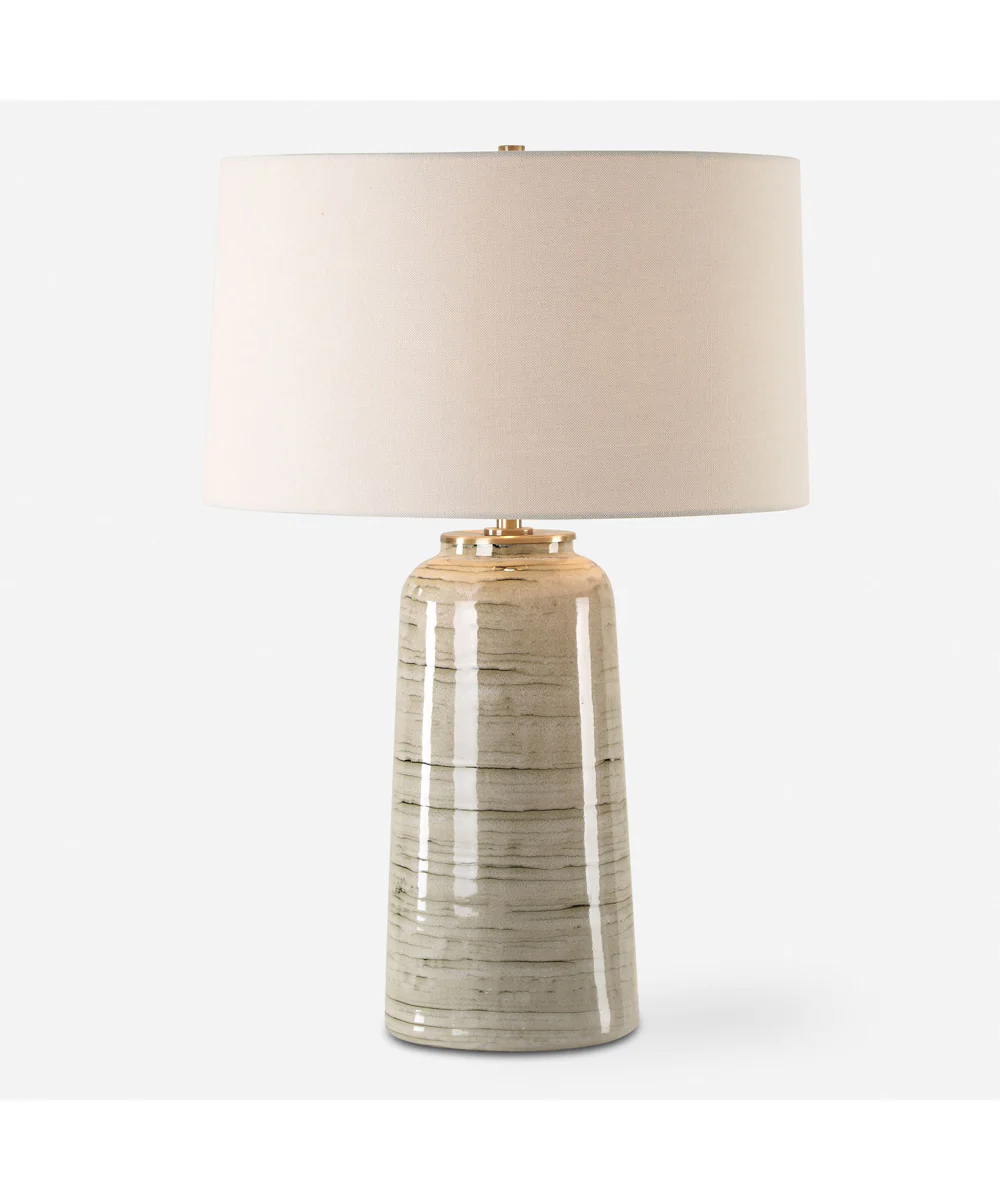 Strata Tan Glaze Table Lamp