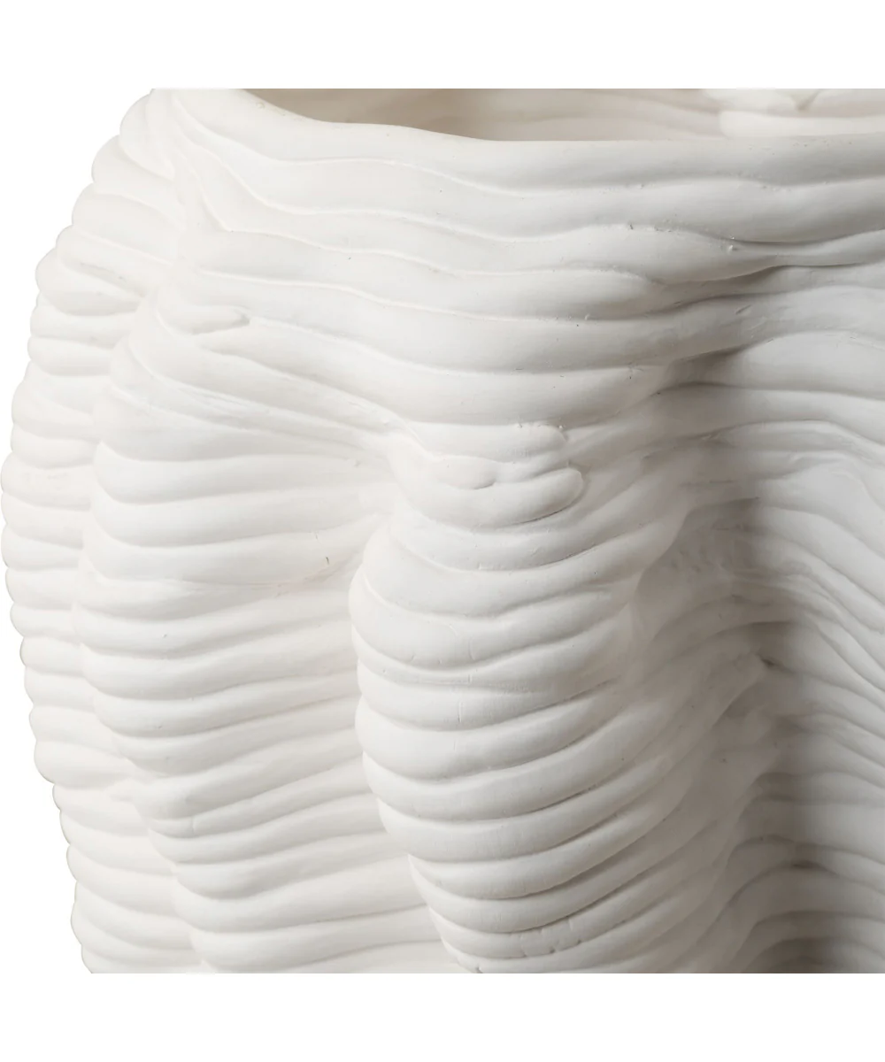 Stratified Matte White Vase - Image 4