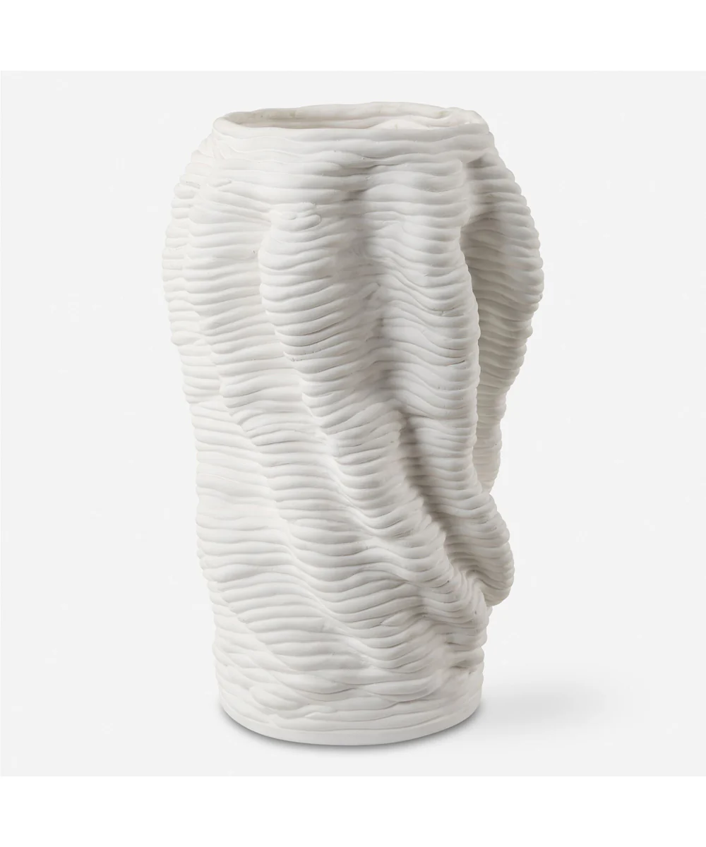 Stratified Matte White Vase - Image 6