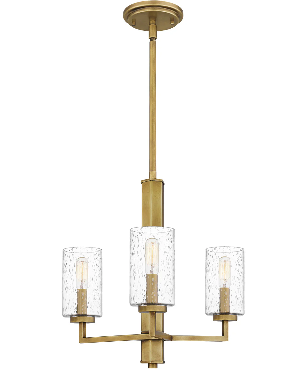 Sunburst 3-light Chandelier Weathered Brass - Image 2