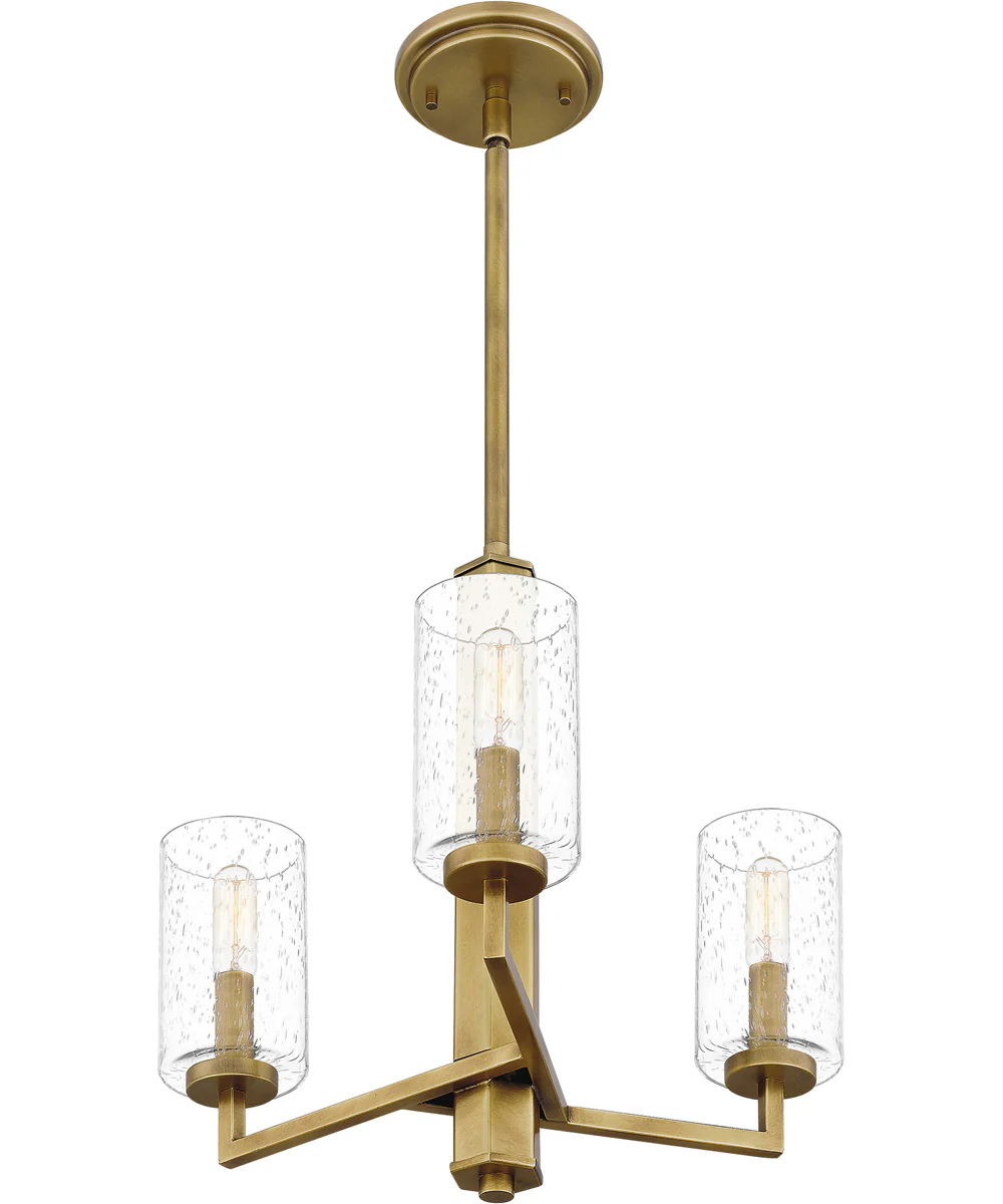 Sunburst 3-light Chandelier Weathered Brass - Image 5