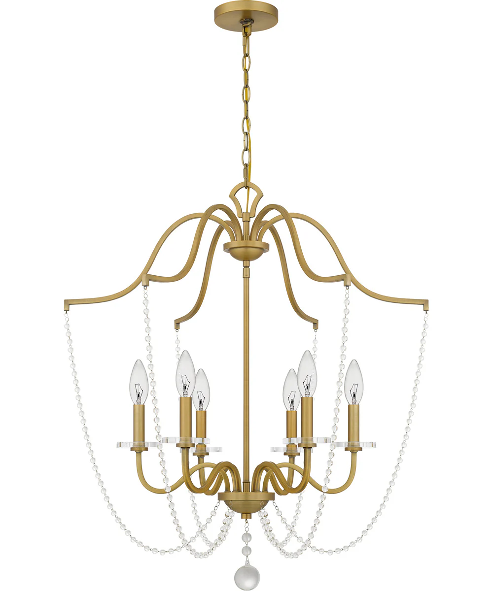 Sunday 6-light Chandelier Aged Brass - Image 2