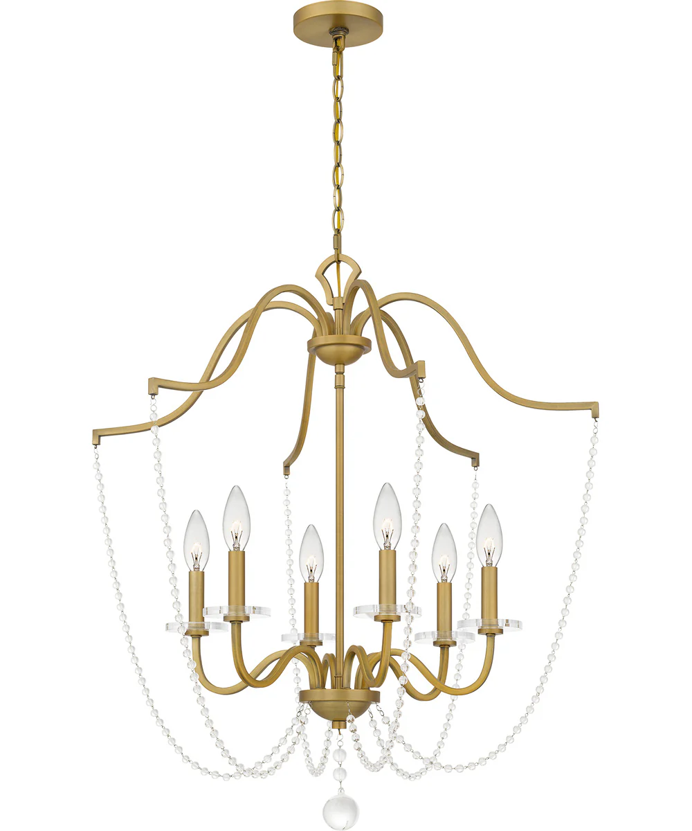 Sunday 6-light Chandelier Aged Brass - Image 3