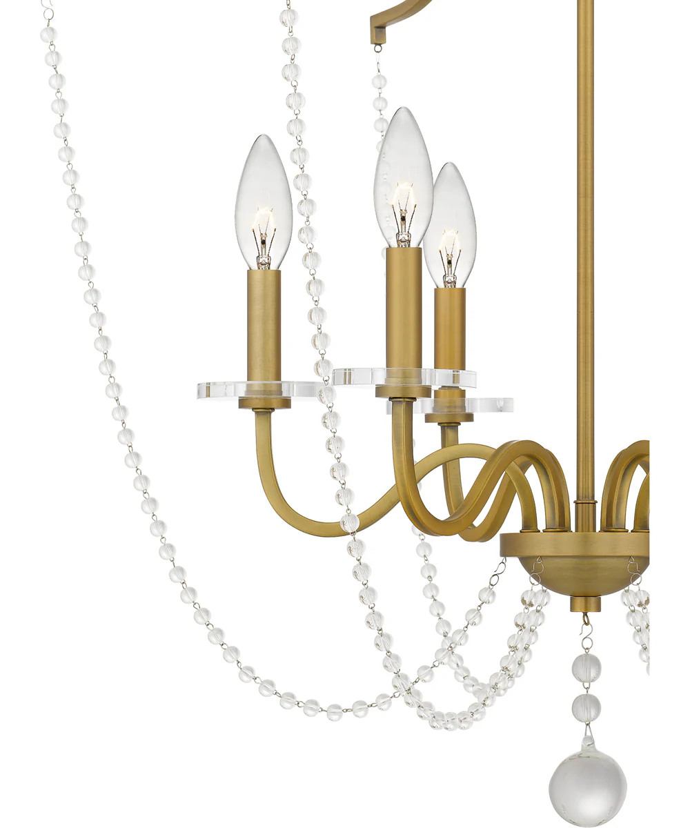 Sunday 6-light Chandelier Aged Brass - Image 5