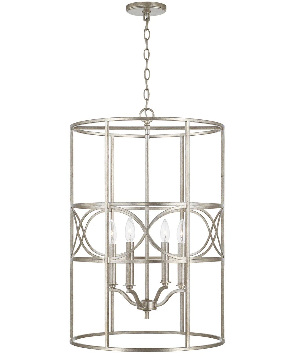 Sylvia 4-Light Foyer Antique Silver