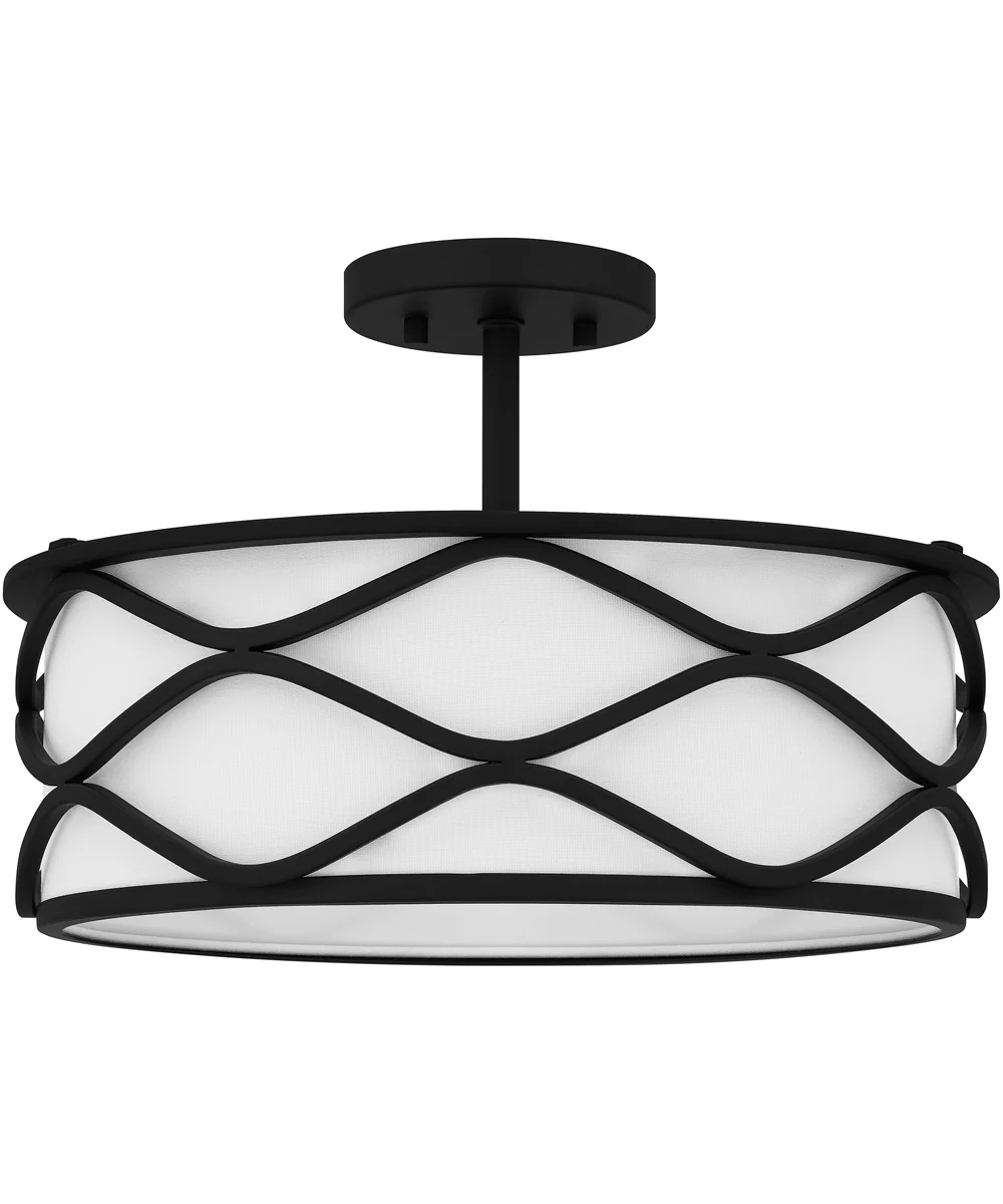 Tallow 3-light Semi Flush Mount Matte Black - Image 3