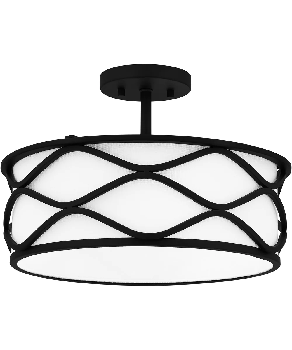 Tallow 3-light Semi Flush Mount Matte Black - Image 4