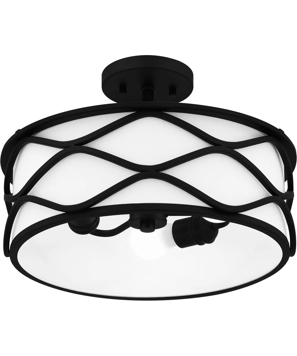 Tallow 3-light Semi Flush Mount Matte Black - Image 5