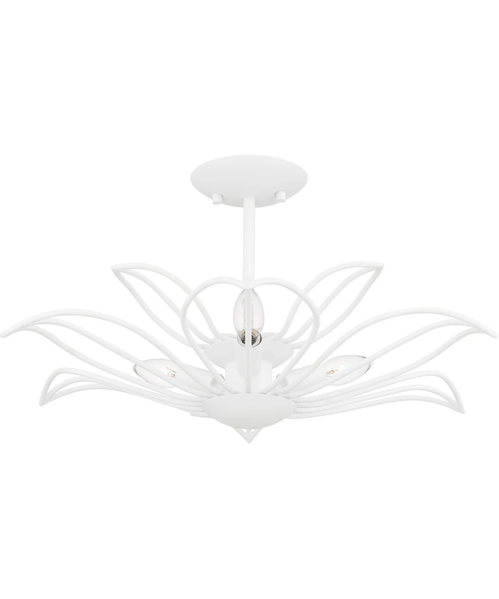 Tallulah Extra Large 3-light Semi Flush Mount Sand White