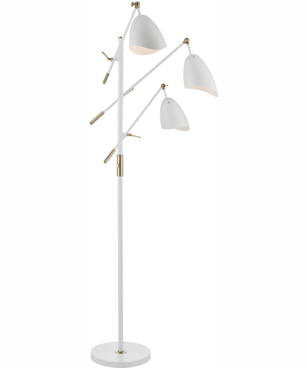 Tanko 1-Light 3-Light Metal Floor Lamp Antique Brass/White - Image 5