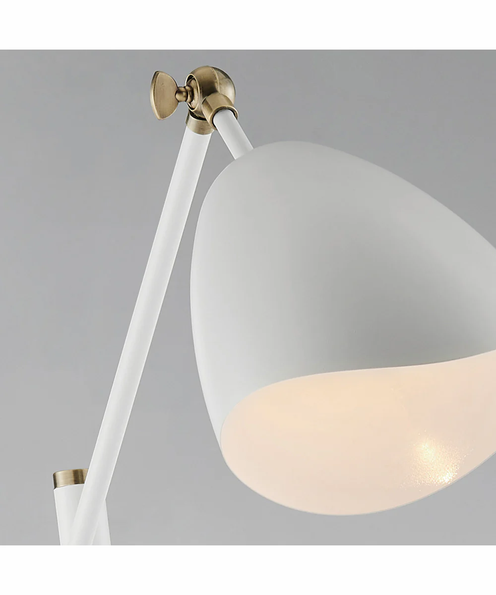 Tanko 1-Light Metal Table Lamp Antique Brass/White With Usb Charging And Outlet - Image 6
