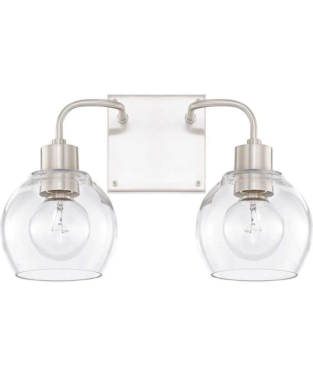 Tanner 2-Light Vanity In Brushed Nickel