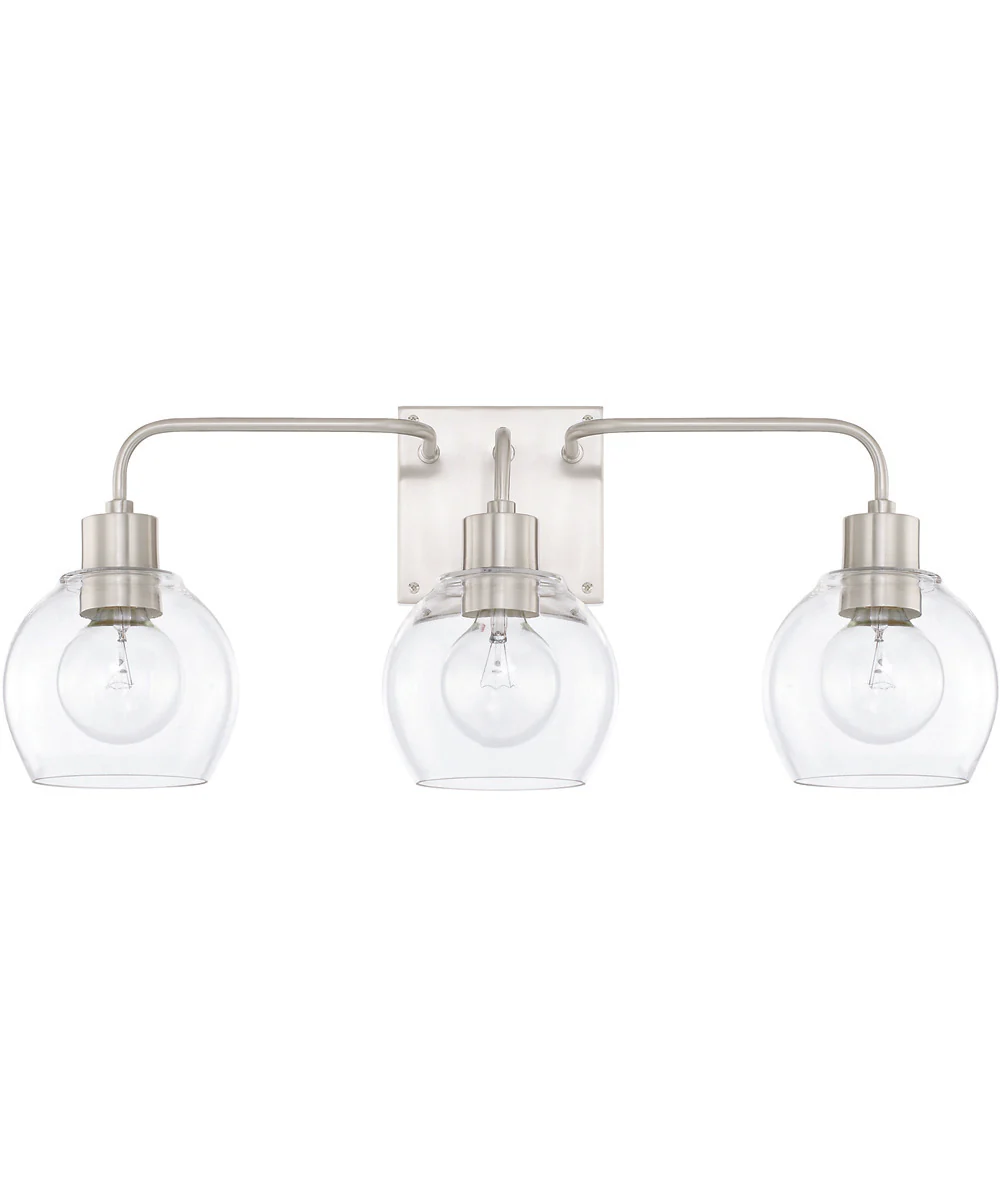 Tanner 3-Light Vanity In Brushed Nickel