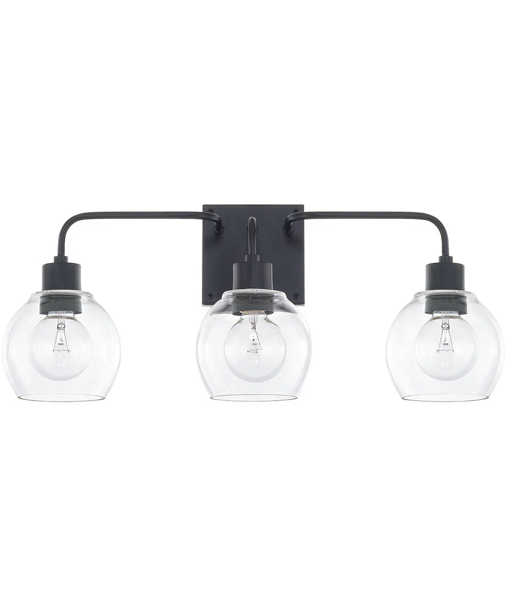 Tanner 3-Light Vanity In Matte Black