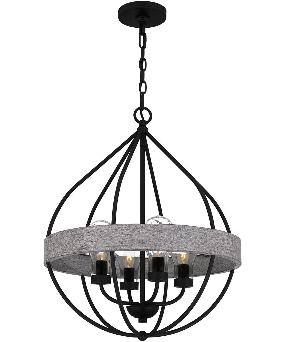Tansy 4-light Pendant Matte Black - Image 4