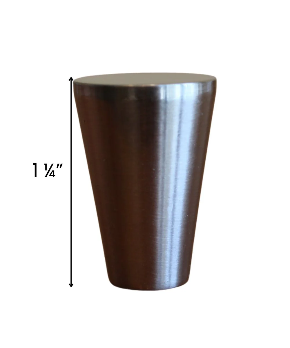 Tapered Cone Modern Lamp Finial Polished Nickel, 1.25"h - Image 4