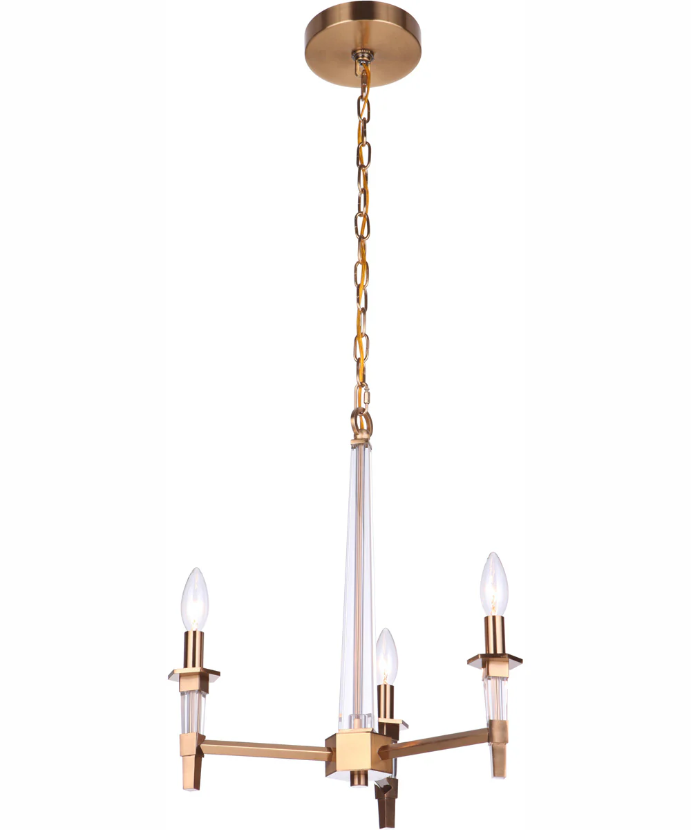 Tarryn 3-Light Chandelier Satin Brass - Image 2