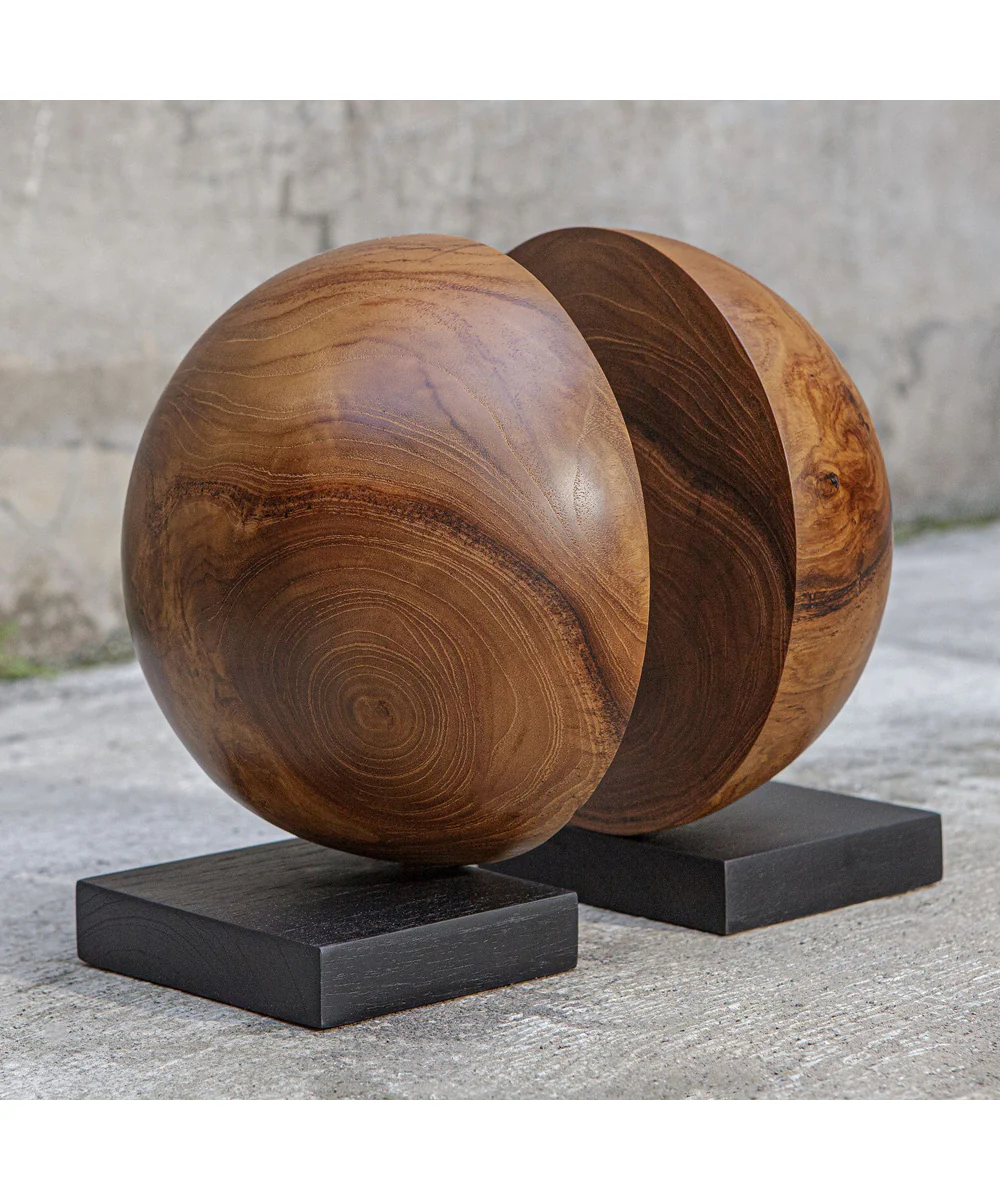 Teak And Noir Bookends Set of 2 - Image 2