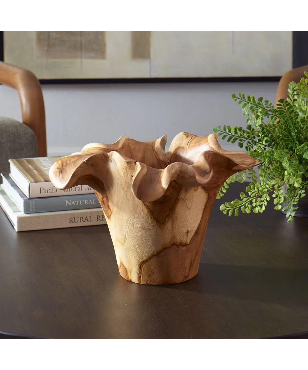 Teak Flow Natural Outdoor Bowl - Image 2