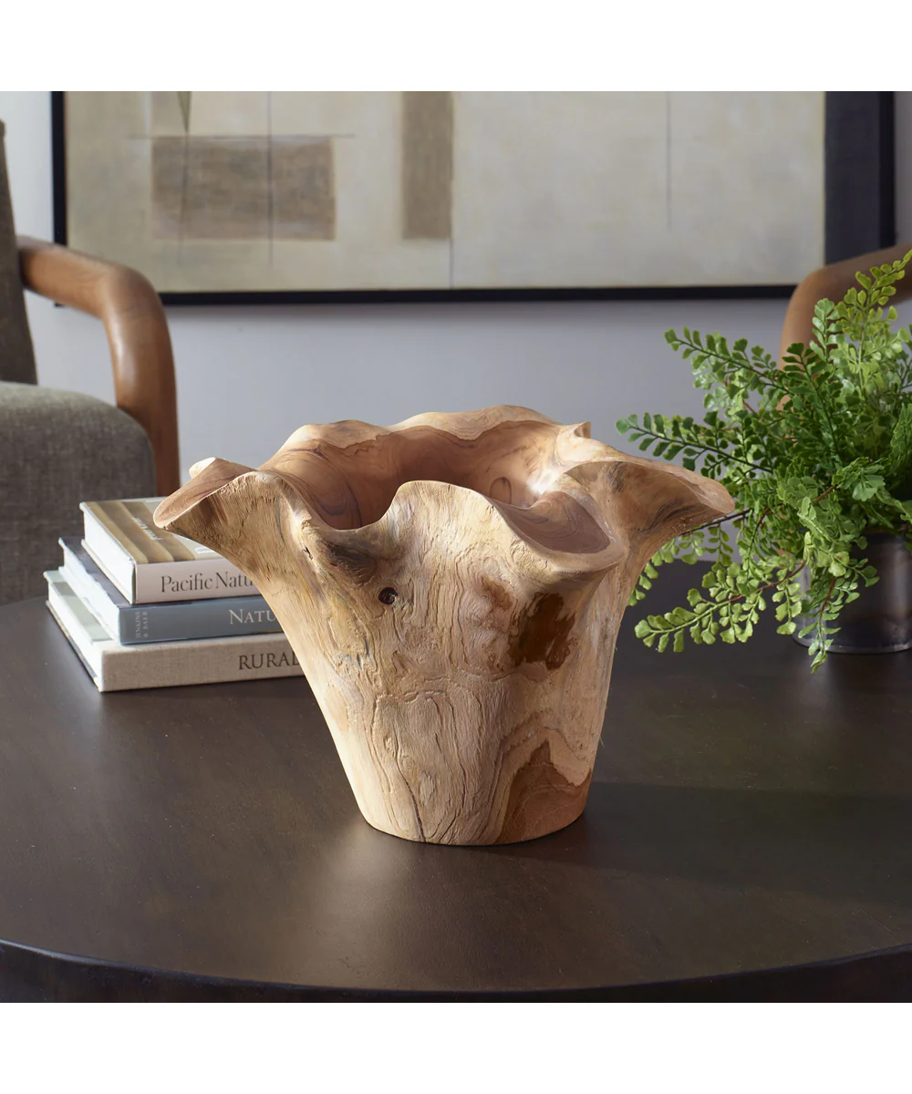 Teak Flow Natural Outdoor Bowl - Image 3