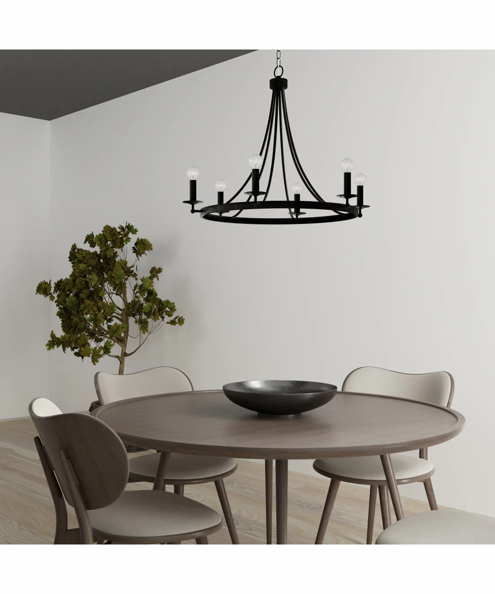 Tempe 6-Light Chandelier Black Iron - Image 2