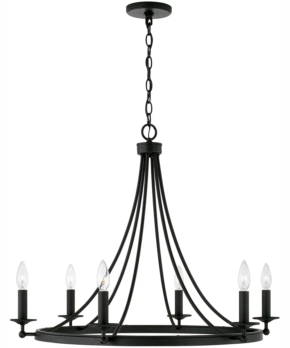 Tempe 6-Light Chandelier Black Iron - Image 5