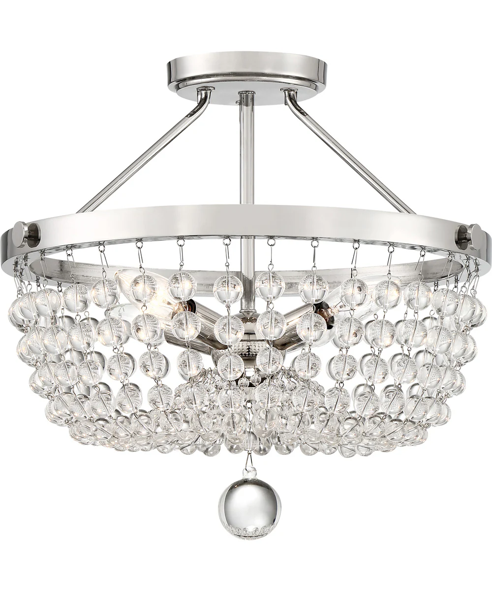 Teresa 4-light Semi Flush Mount Polished Nickel - Image 2