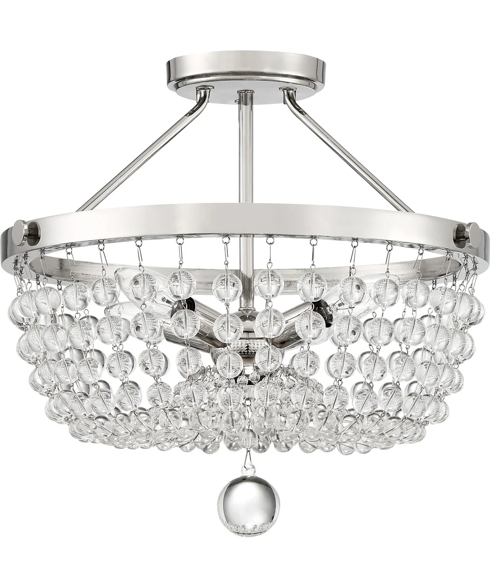 Teresa 4-light Semi Flush Mount Polished Nickel - Image 3