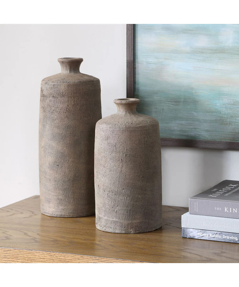 Terrene Clay Vases, Set of 2 - Image 2