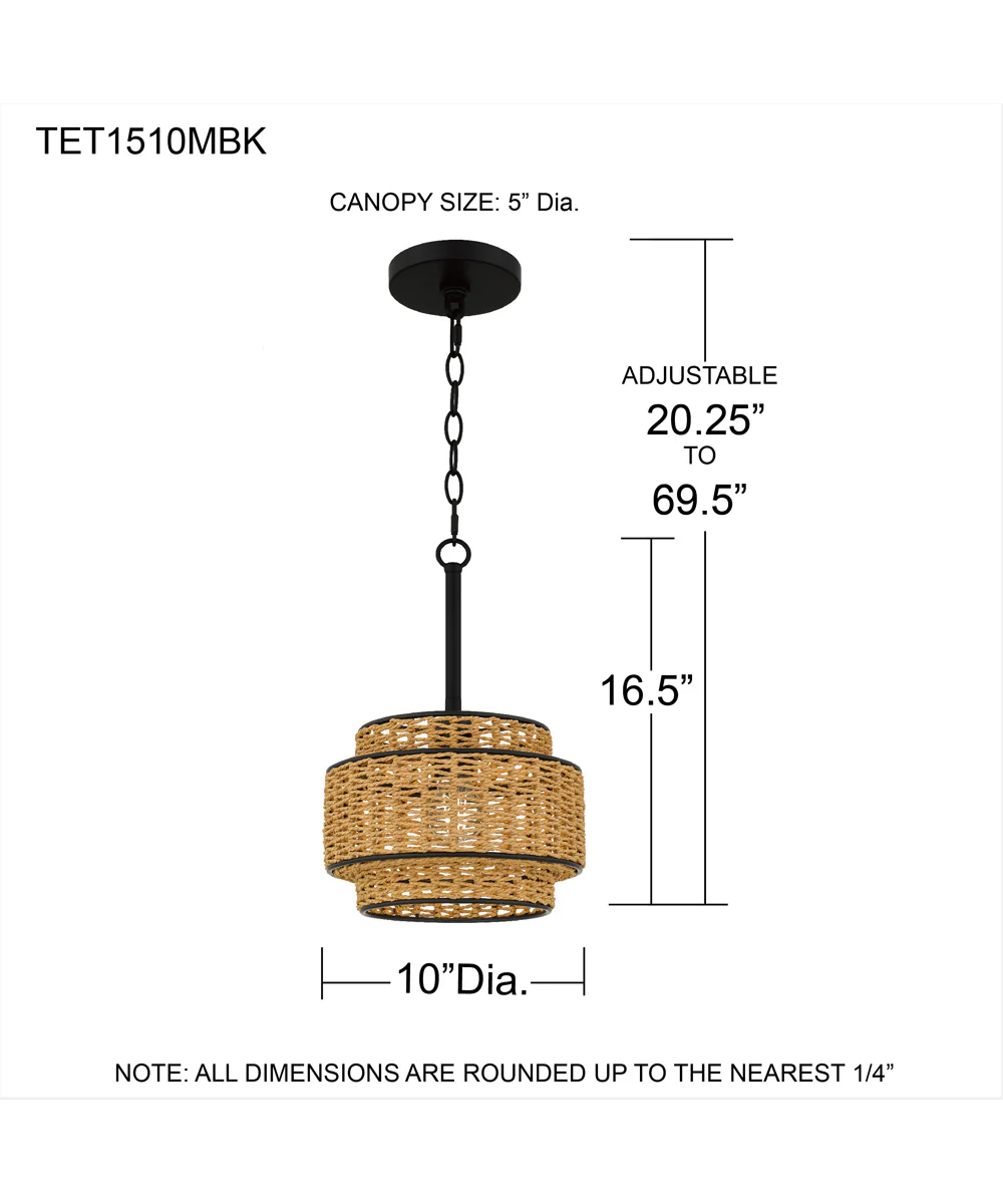 Teton 1-light Mini Pendant Matte Black - Image 4
