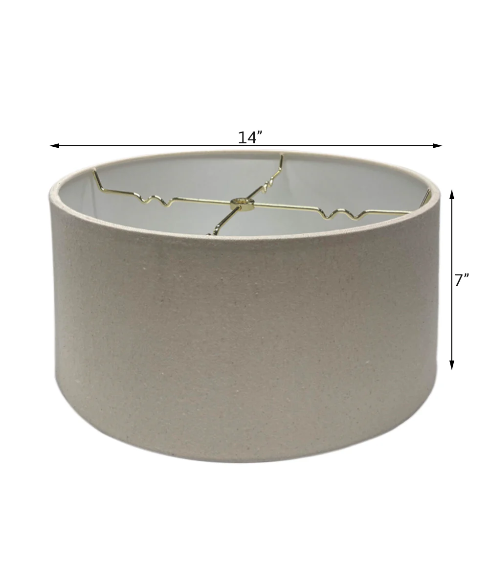 Textured Oatmeal Hardback Drum Lampshade 14"x14"x7" - Image 2