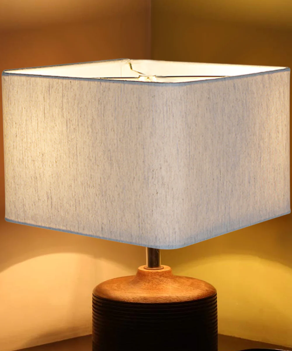 12x12x8 Rounded Corner Premiere Hardback Shallow Square Drum Lampshade Textured Oatmeal - Image 4