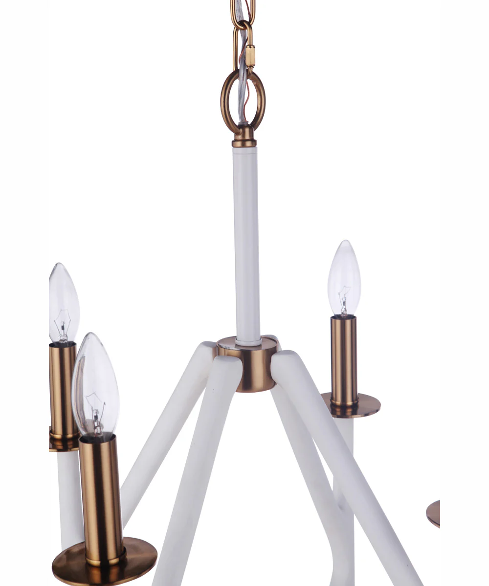 The Reserve 4-Light Foyer Matte White / Satin Brass - Image 4