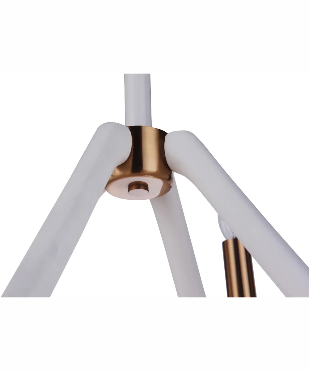 The Reserve 4-Light Foyer Matte White / Satin Brass - Image 8