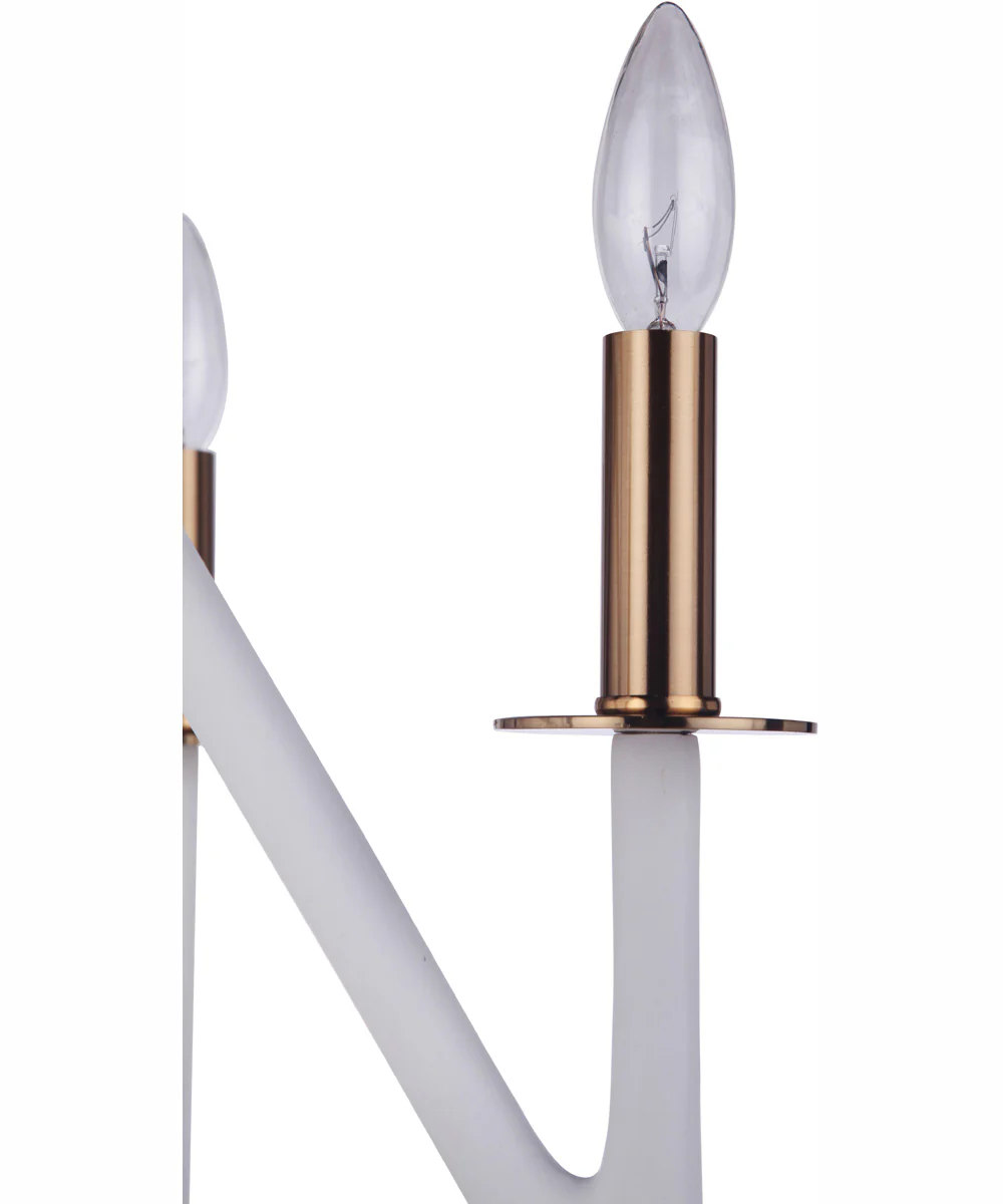 The Reserve 4-Light Foyer Matte White / Satin Brass - Image 9