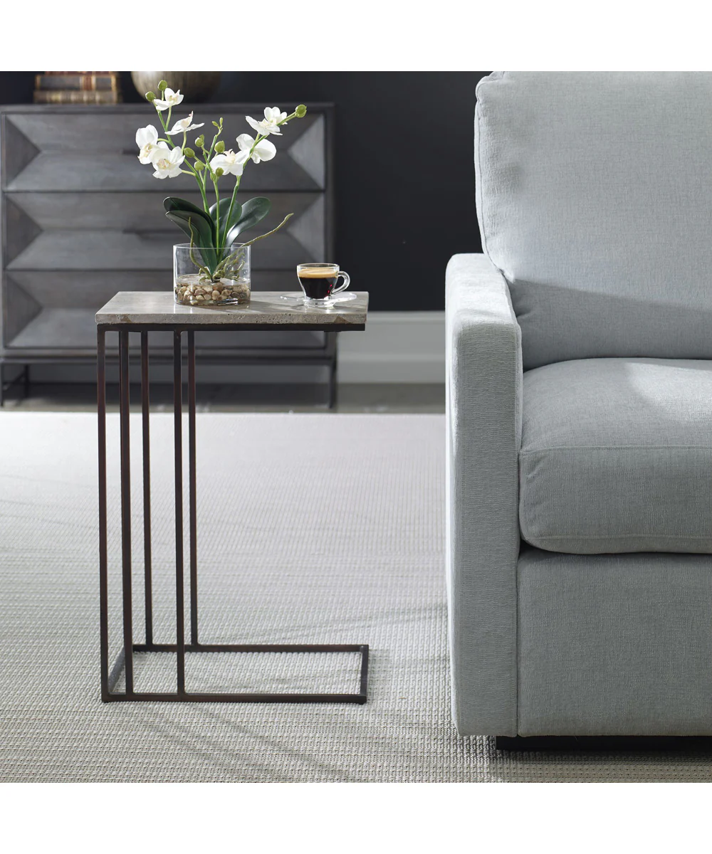 Theodore Travertine Accent Table - Image 2