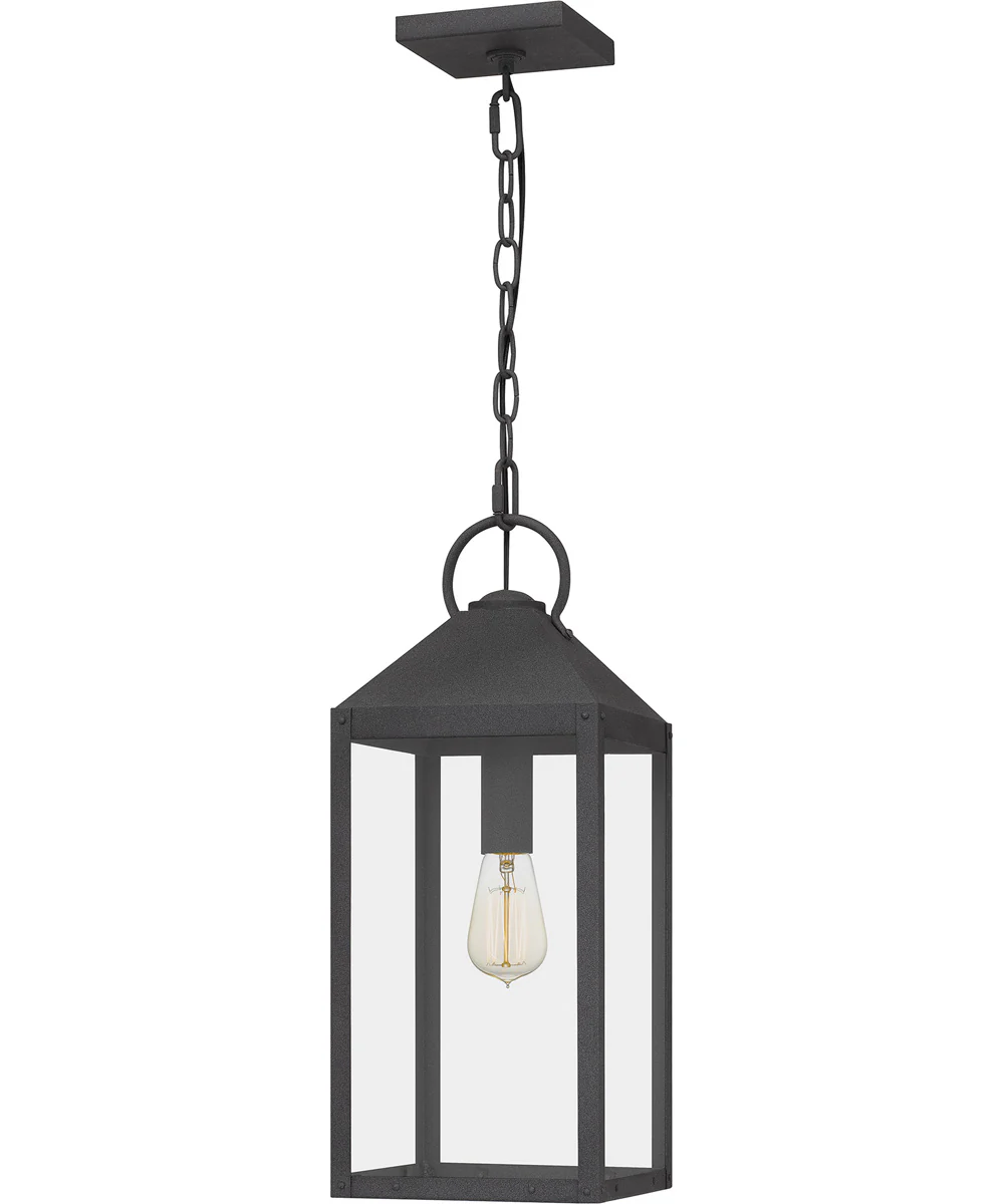 Thorpe Large 1-light Outdoor Pendant Light Coastal Armour Aluminum Mottled Black