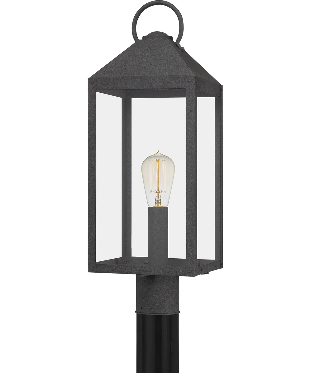 Thorpe Large 1-light Outdoor Post Light Coastal Armour Aluminum Mottled Black - Image 2