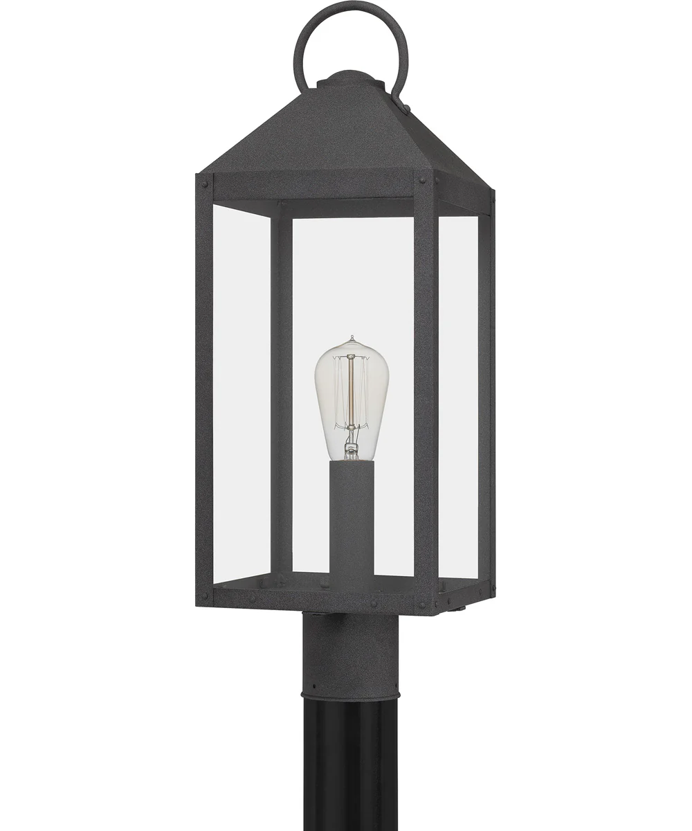 Thorpe Large 1-light Outdoor Post Light Coastal Armour Aluminum Mottled Black - Image 3