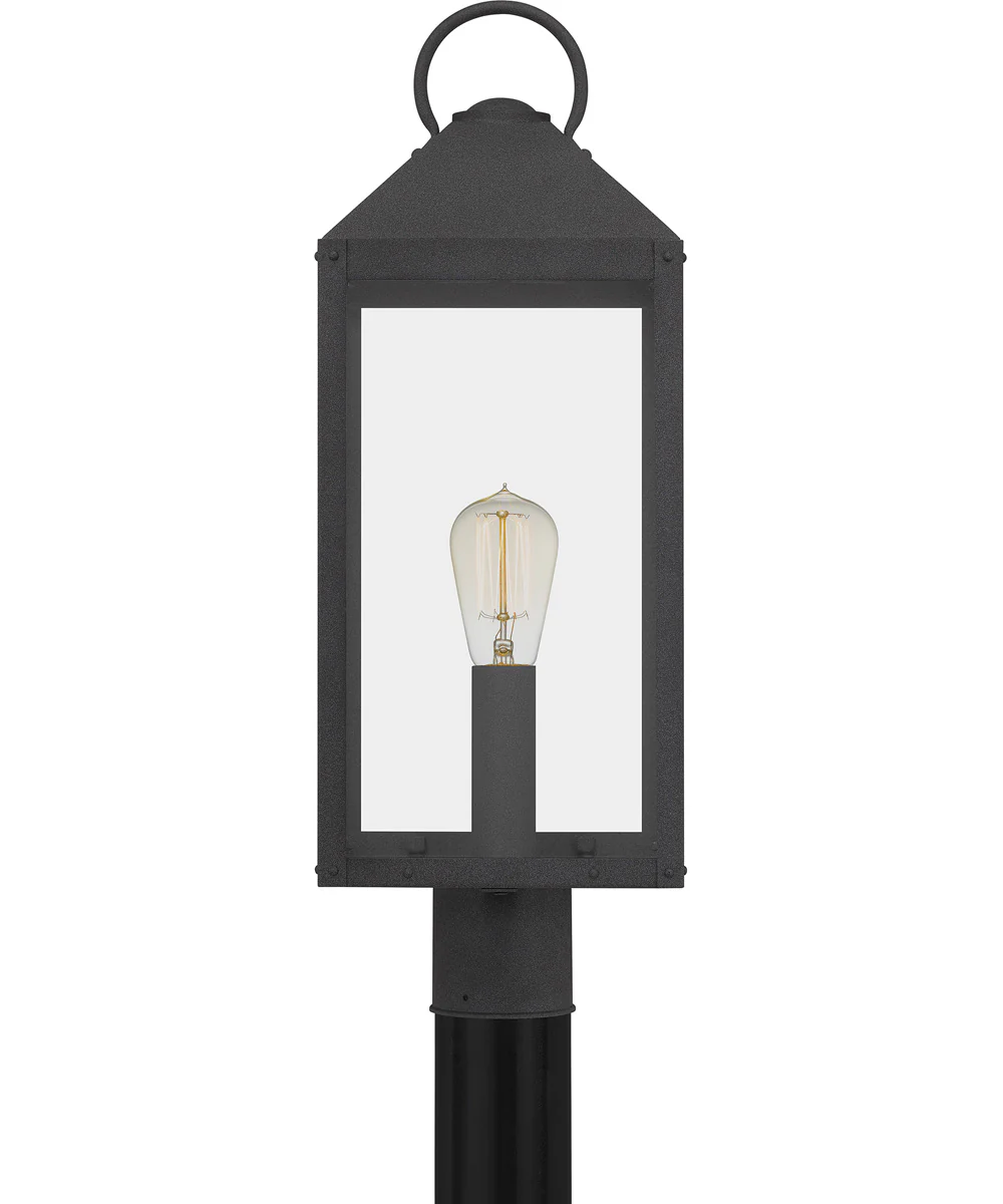 Thorpe Large 1-light Outdoor Post Light Coastal Armour Aluminum Mottled Black - Image 4