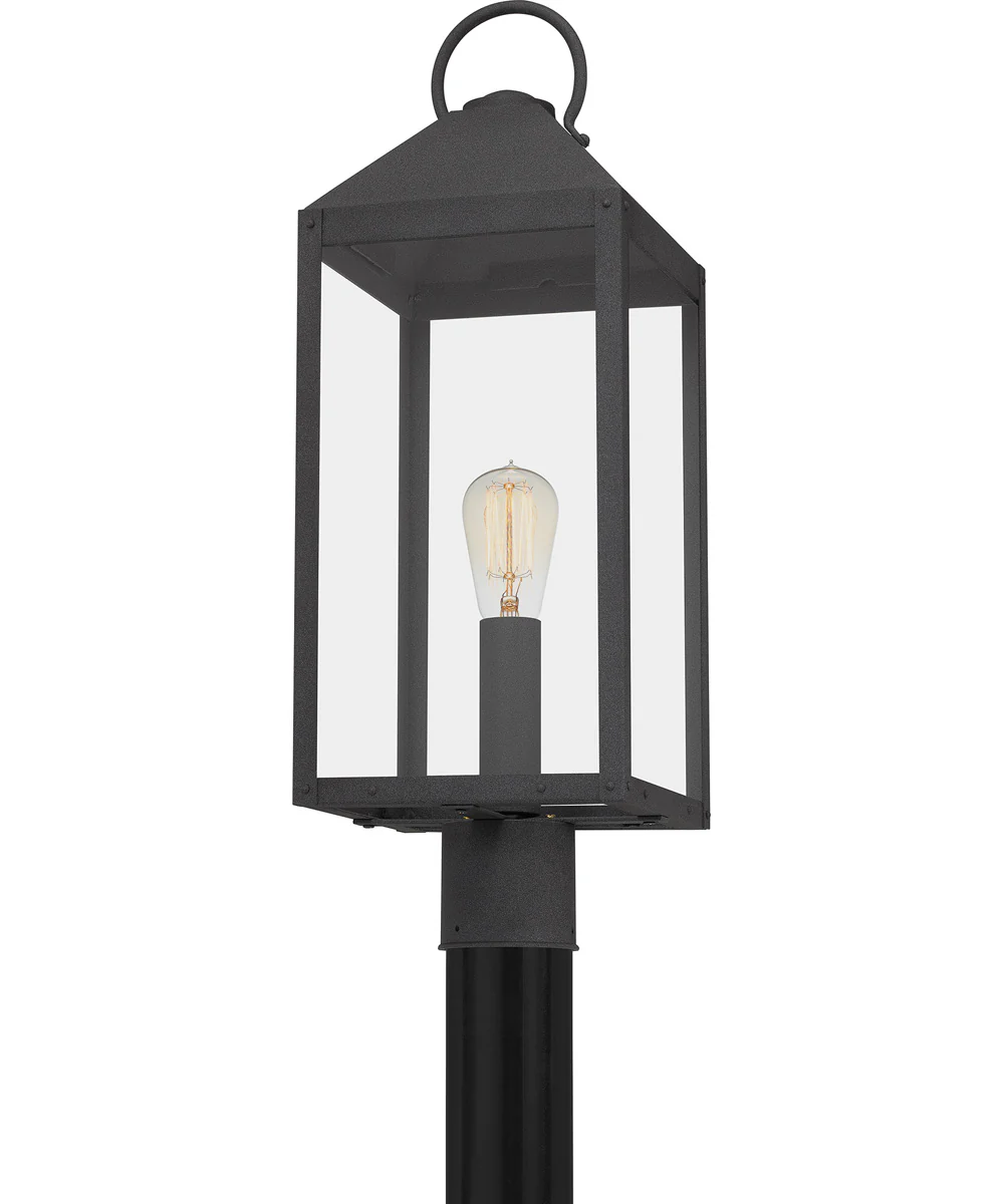 Thorpe Large 1-light Outdoor Post Light Coastal Armour Aluminum Mottled Black - Image 6