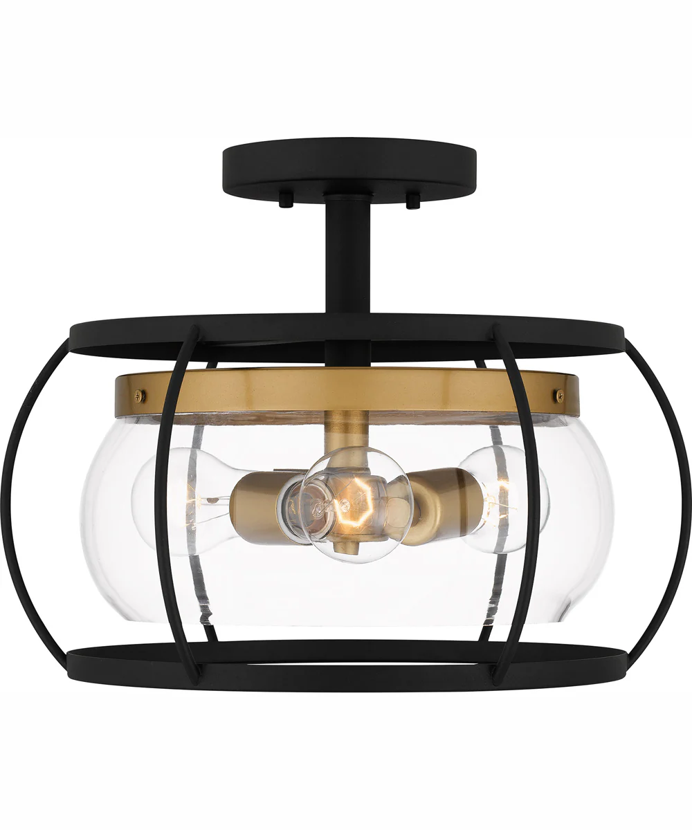 Thyme 3-light Semi Flush Mount Earth Black - Image 4