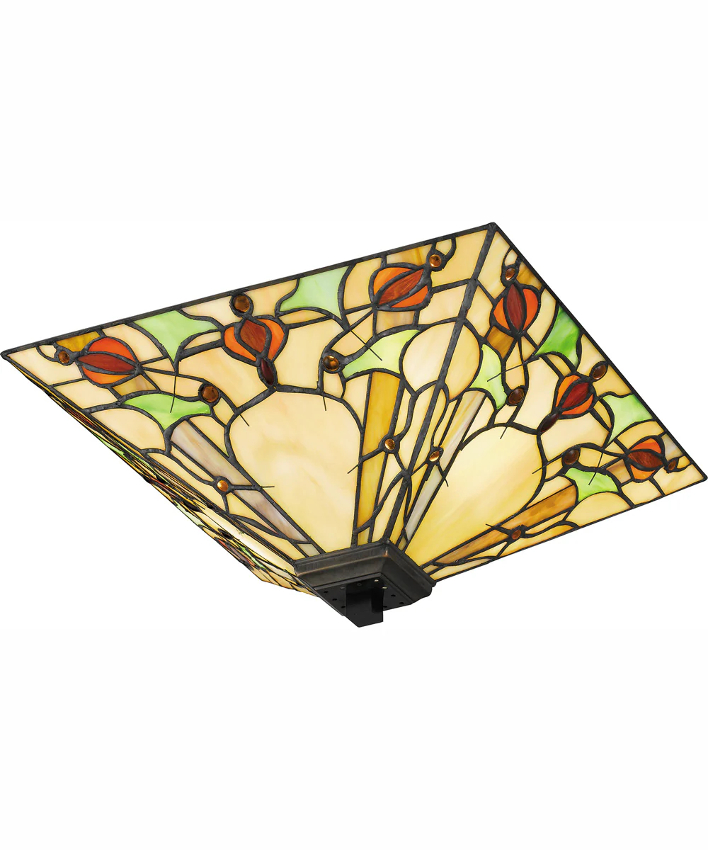 Tiffany Medium 2-light Flush Mount Matte Black - Image 5