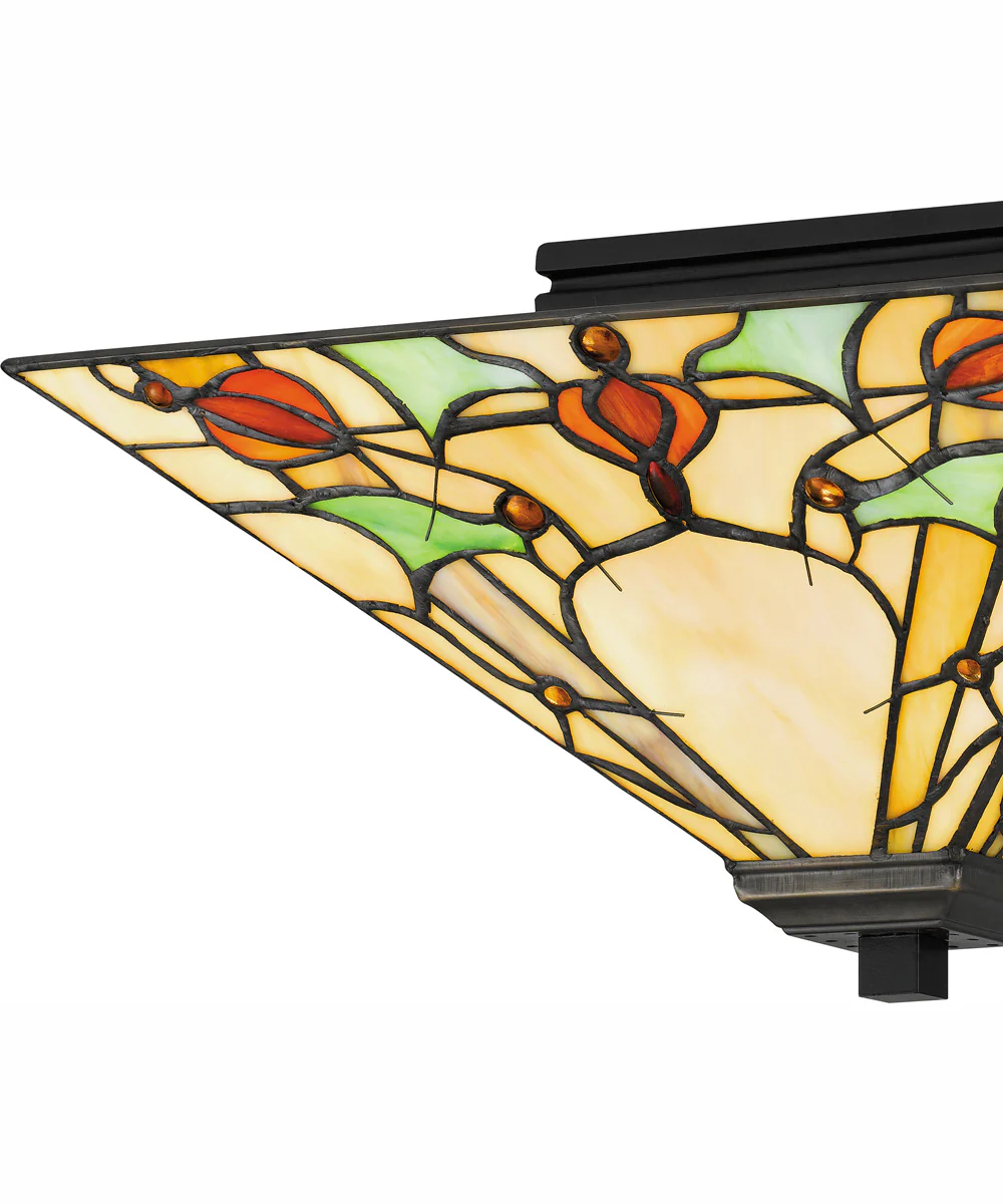 Tiffany Medium 2-light Flush Mount Matte Black - Image 6