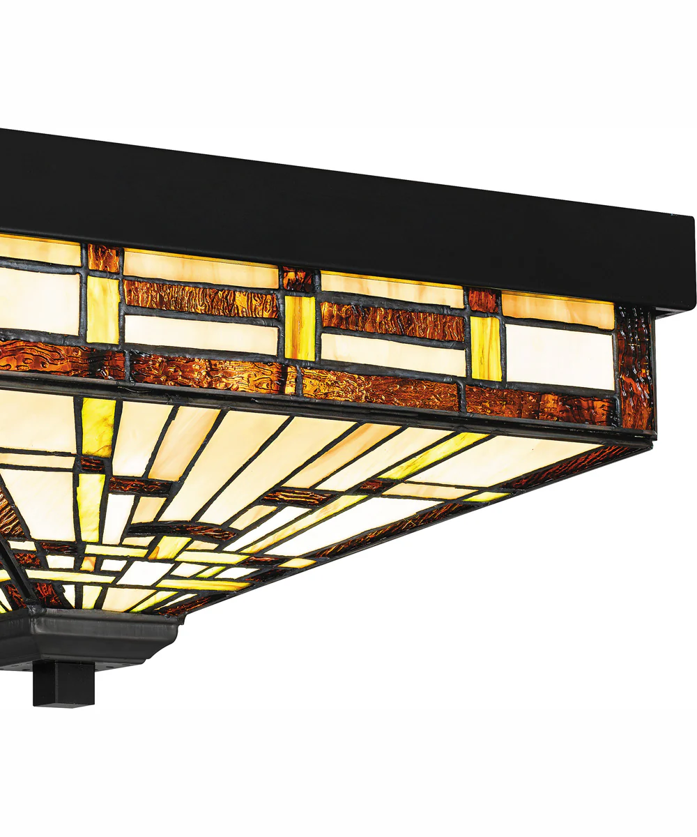 Tiffany Medium 3-light Flush Mount Matte Black - Image 6