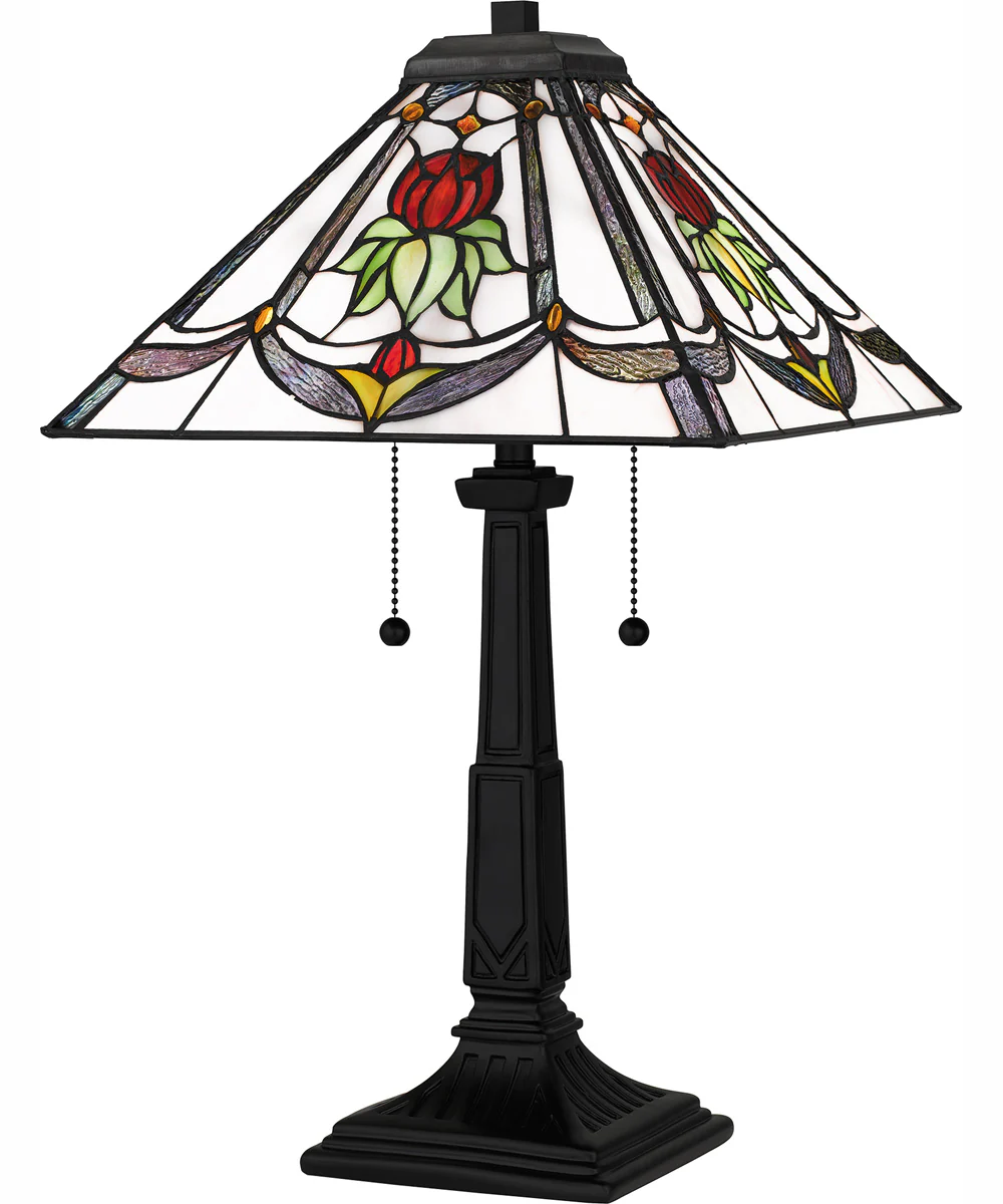 Tiffany Small 2-light Table Lamp Matte Black