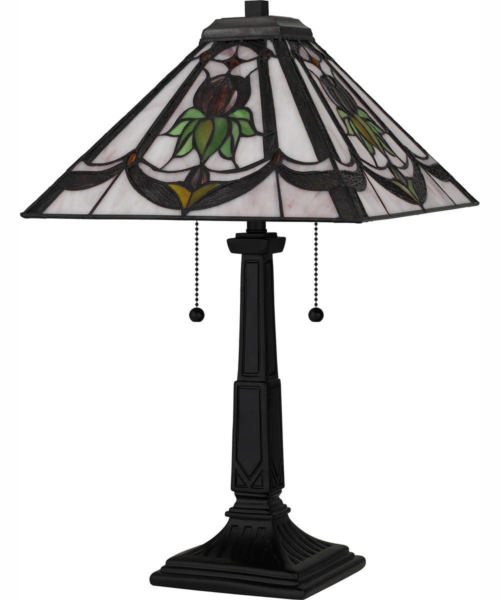 Tiffany Small 2-light Table Lamp Matte Black - Image 3